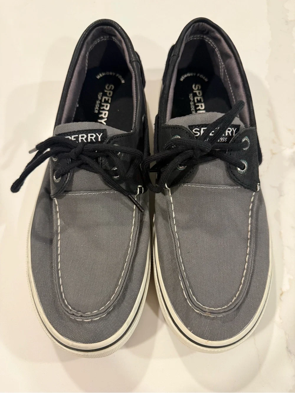 Sperry Men’s Gray and Black Canvas Boat Shoes